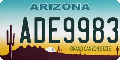 AZ license plate ADE9983