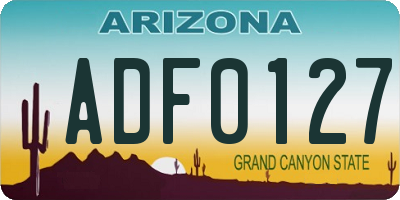 AZ license plate ADF0127