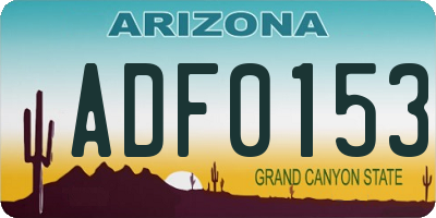 AZ license plate ADF0153