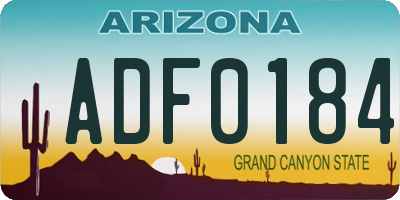 AZ license plate ADF0184