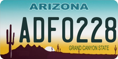 AZ license plate ADF0228