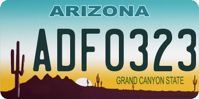 AZ license plate ADF0323