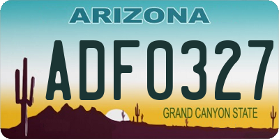 AZ license plate ADF0327
