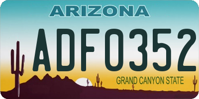AZ license plate ADF0352