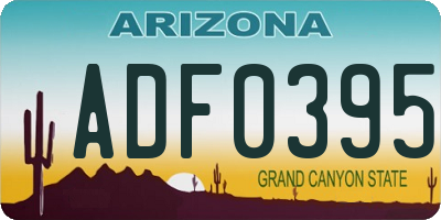 AZ license plate ADF0395