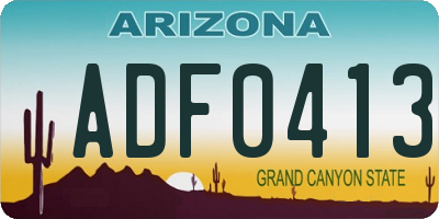 AZ license plate ADF0413