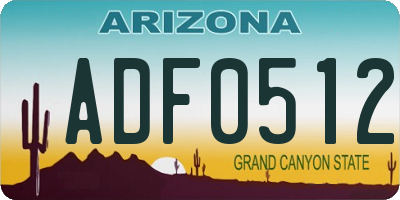 AZ license plate ADF0512