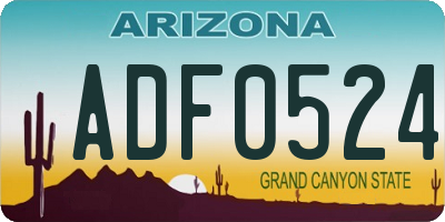 AZ license plate ADF0524