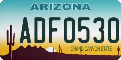AZ license plate ADF0530