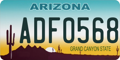 AZ license plate ADF0568