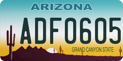 AZ license plate ADF0605