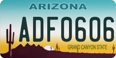 AZ license plate ADF0606