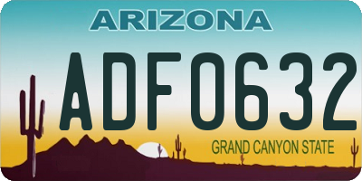 AZ license plate ADF0632