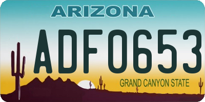 AZ license plate ADF0653