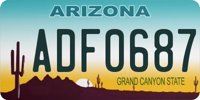 AZ license plate ADF0687