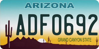 AZ license plate ADF0692