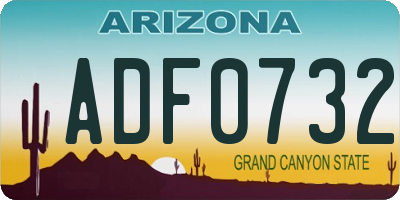 AZ license plate ADF0732