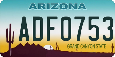 AZ license plate ADF0753
