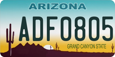 AZ license plate ADF0805