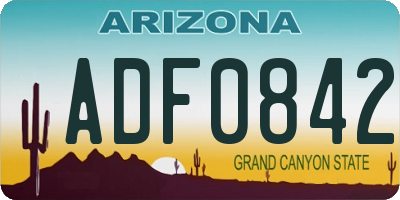 AZ license plate ADF0842