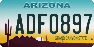 AZ license plate ADF0897