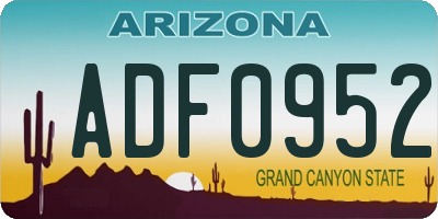 AZ license plate ADF0952