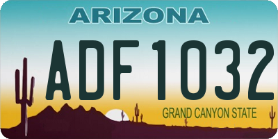 AZ license plate ADF1032