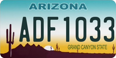 AZ license plate ADF1033
