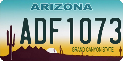 AZ license plate ADF1073