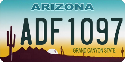 AZ license plate ADF1097