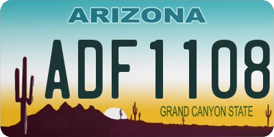 AZ license plate ADF1108