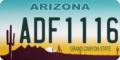 AZ license plate ADF1116