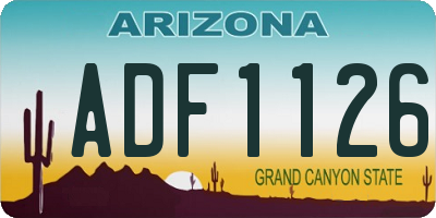 AZ license plate ADF1126