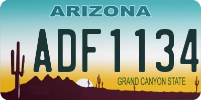AZ license plate ADF1134
