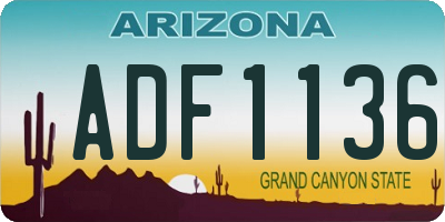 AZ license plate ADF1136