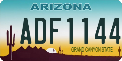AZ license plate ADF1144
