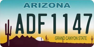 AZ license plate ADF1147