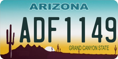 AZ license plate ADF1149