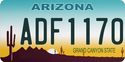 AZ license plate ADF1170