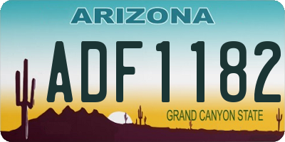 AZ license plate ADF1182