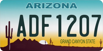 AZ license plate ADF1207
