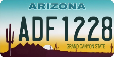 AZ license plate ADF1228
