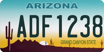 AZ license plate ADF1238
