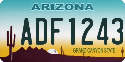 AZ license plate ADF1243