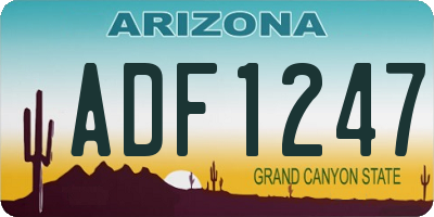AZ license plate ADF1247