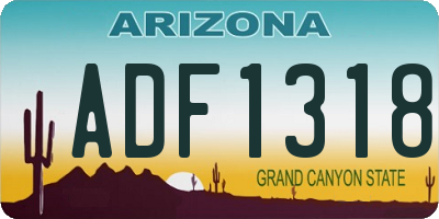 AZ license plate ADF1318