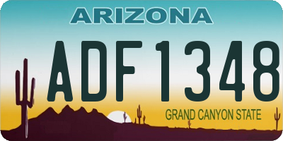 AZ license plate ADF1348