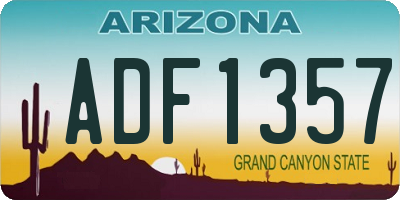 AZ license plate ADF1357