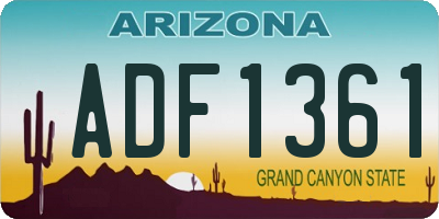 AZ license plate ADF1361
