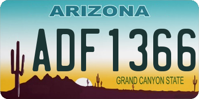 AZ license plate ADF1366